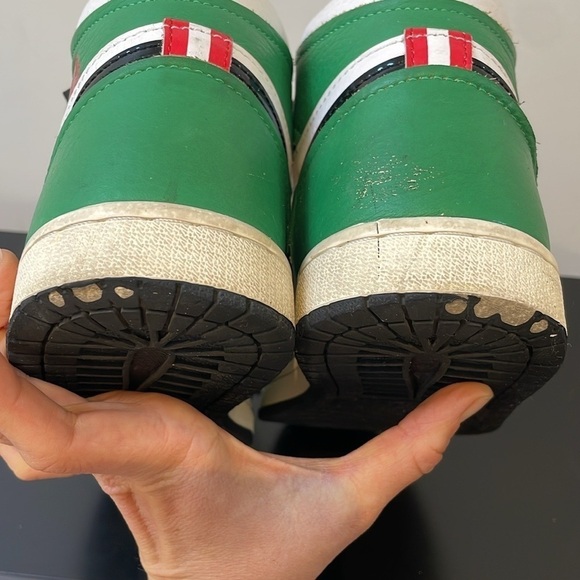 NIKE AIR JORDAN 1 HIGH TOP OG LUCKY GREEN WHITE SHOES SNEAKERS size 9 - Picture 11 of 15